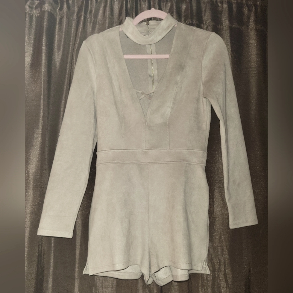 Bebe Suede Shorts Romper 9